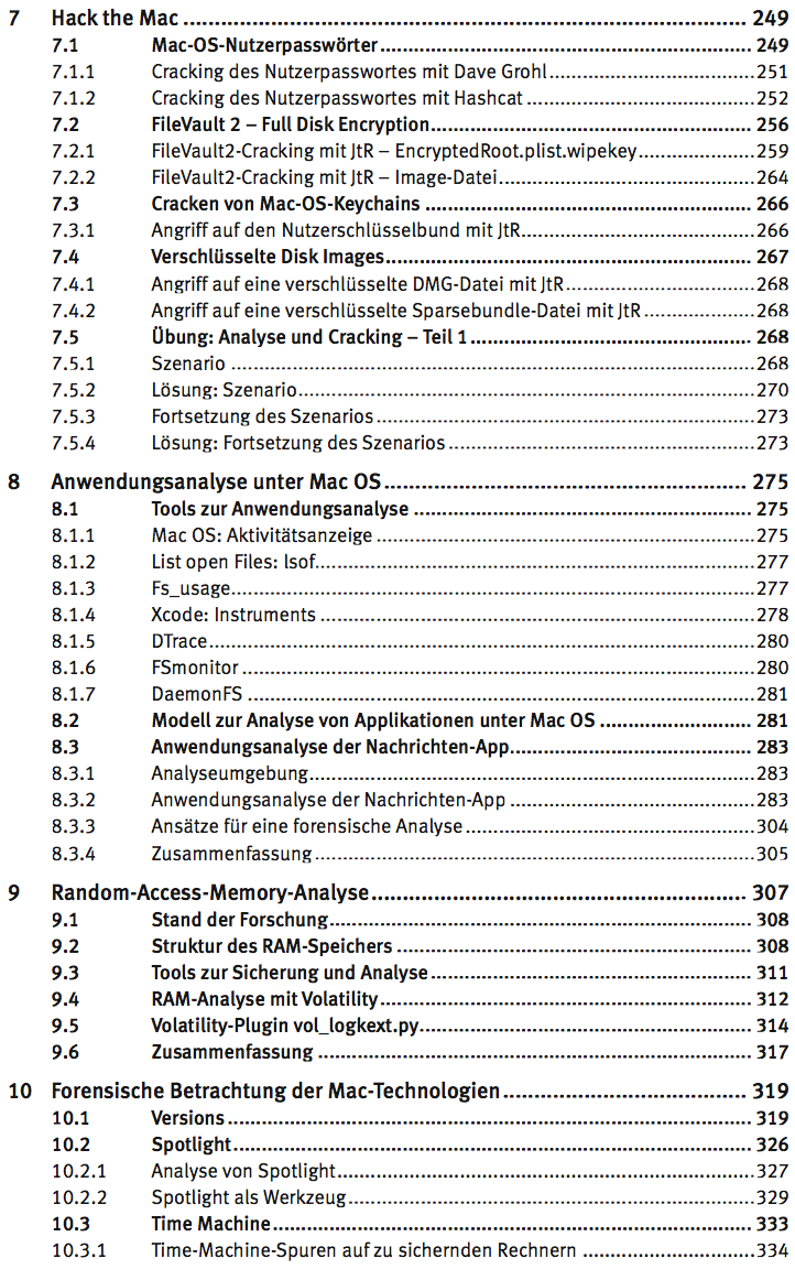 Buch Mac OS Hacking Inhaltsverzeichnis Seite 5